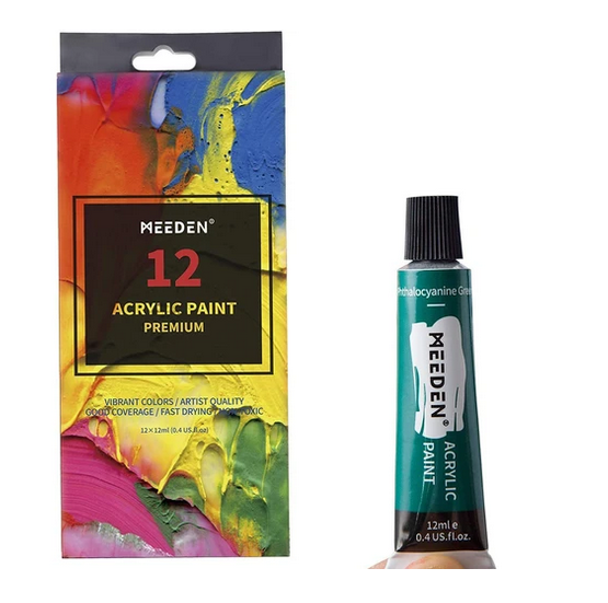 Set akrylových barev MEEDEN a příslušenství A20